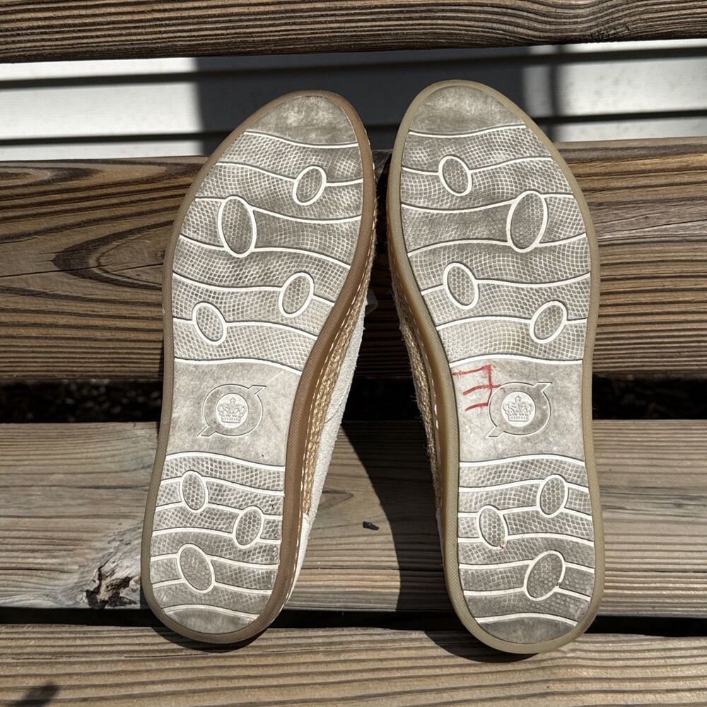 Born Capella Leather Sneakers 10M Ivory Espadrille Comfort Excellent Cond - Picture 13 of 13